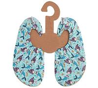 Slipstop Kinder Strandschuhe Anti Rutsch Ballett Schuhe Schwimmschuhe Urlaub Badeschuhe Yoga Pool für Mädchen Meerjungfrau Sirena in Türkis und Lila, Größe 18-20