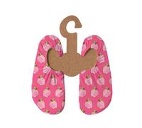 Slipstop Kinder Strandschuhe Anti Rutsch Sport Schuhe Schwimmschuhe Badeschuhe Urlaub Yoga Mädchen Mabel Pink mit Äpfel Sonnenschutzfaktor 50+, Gr. 21-23