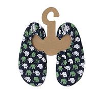 Slipstop Kinder Strandschuhe Anti Rutsch Sport Schuhe Schwimmschuhe Badeschuhe Urlaub Yoga Pool Unisex in Schwarz mit Elefanten, Gr. 18-20