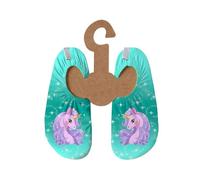 Slipstop Kinder Strandschuhe Anti Rutsch Sport- Schwimmschuhe Badeschuhe Urlaub für Mädchen in Türkis mit Einhorn Bellisima Sonnenschutzfaktor 50+, Gr. 21-23