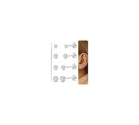 Sllaiss 4 Paar G23 Titan Helix Piercing Tragus Piercings Hypoallergen | 16/18/20G Ohrstecker Medizinische Labret Stecker Nasenpiercing Piercings Ohr Knorpel Conch Piercing Ohrringe Set Silber/Gold
