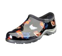 Sloggers Wasserdichter Damen-Regen- und Gartenschuh, Outdoor-Schlupfclog, hergestellt in den USA, mit Komfort-Innensohle und Fußgewölbeunterstützung, in Schwarz (Hühnermotiv), Größe 40