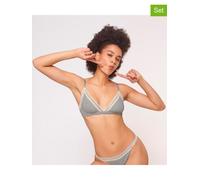 Sloggi 2er-Set: Bügellose BHs in Grau - Größe L | Damen Bhs
