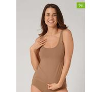 Sloggi 2er-Set: Hemdchen in Hellbraun - Größe XS | Damen Loungewear