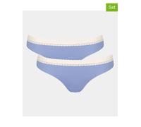 Sloggi 2er-Set: Strings in Hellblau - Größe S | Damen Unterteile
