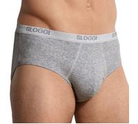 Sloggi Herren Slips, 2er Pack - Basic Midi, Unterwäsche, Unterhose, Baumwolle, Logo, einfarbig, grau, M Grau