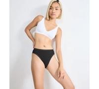 Sloggi Slip GO Crush, hoher Beinausschnitt, Spitze, Baumwollmix, Damen L Schwarz 3er-Pack