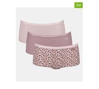 Sloggi Damen Pantys, 3er Pack - GO Crush Short C3P, Unterhose, Stretch-Baumwolle Rosa 2XL