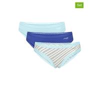 Minislip SLOGGI "GO Crush", Damen, Gr. XXL, bunt (light combination, blau), Single Jersey, Obermaterial: 95% Baumwolle, 5% Elasthan, gemustert, unifarben, körpernah, Unterhosen, dehnbare Spitzendetail