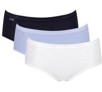 Sloggi 3P Basic Plus Midi Colored Hellblau/Weiß Baumwolle 40 Damen