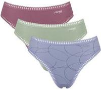 Sloggi Damen Slips, 3er Pack - GO Crush High Leg C3P, Unterhose, Stretch-Baumwolle Lila/Grün/Beere S