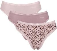 Slip SLOGGI "GO Crush High leg C3P", Damen, Gr. XXL, bunt (multiple colours 1), Single Jersey, Obermaterial: 95% Polyamid, 5% Elasthan, mehrfarbig, Unterhosen, Spitzendetails (89760344-XXL) multiple c