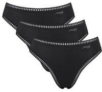 Slip SLOGGI "GO Crush", Damen, Gr. XXL, schwarz, Single Jersey, Obermaterial: 95% Baumwolle, 5% Elasthan, Unterhosen Slip, hoher Beinausschnitt, Spitze, feminin, weich, elastisch, Baumwollmix (4631394