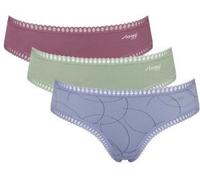 Sloggi 3P GO Crush Hipster Briefs Blau/Rosa Baumwolle Large Damen
