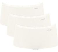 Sloggi Damen Pantys, 3er Pack - GO Crush Short C3P, Unterhose, Stretch-Baumwolle Weiß 2XL