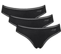 Minislip SLOGGI "GO Crush", Damen, Gr. XXL, schwarz, Single Jersey, Obermaterial: 95% Baumwolle, 5% Elasthan, gemustert, unifarben, körpernah, Unterhosen, dehnbare Spitzendetails, uni, gemustert (1557