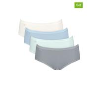 Sloggi 4er-Set: Pantys "Basic+" in Hellblau - Größe 40 | Damen Unterteile