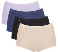 Maxislip SLOGGI "Basic+", Damen, Gr. 42, blau (multiple colours 20), Single Jersey, Obermaterial: 95% Baumwolle, 5% Elasthan, körpernah, Unterhosen, Baumwollmischung, weiche Nähte, hohe Taille, elasti