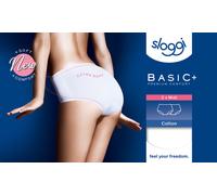 Sloggi Damen Unterhose Basic+ Midi , 2-Pack, 44, Weiß