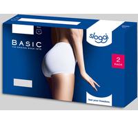 Sloggi Damen Taillenslip Basic+ Maxi – 2er Pack – 95% Baumwolle/5% Elasthan – Gr. 40 weiß