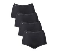 Sloggi Single-Jersey Damen-Taillenslip Basic+ Maxi im 4er-Pack schwarz 44