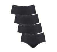 Sloggi Damen Unterhose Basic+ Midi , 4-Pack, 46, Schwarz