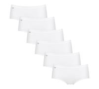 Sloggi Basic+ Midi Slip aus Baumwolle, Damen Unterhosen, Bequeme Damen Unterwäsche für den Alltag, Baumwoll Slip Damen im 6er Pack (38 Weiß)