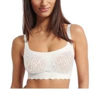 Bustier SLOGGI "ZERO Feel Bliss", Damen, Gr. XXL, N-Gr, weiß (silk weiß), Spitze, Obermaterial: 76% Polyamid, 24% Elasthan, Jacquardmuster, unifarben, BHs Bustier, Stretch-Spitze, herausnehmbare Pads,