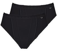 Sloggi Formslip Control – 2er-Pack, Baumwolle, schwarz, Größe 38, Damen