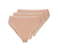 Sloggi Single-Jersey Damen-Slip 24/7 Cotton Lace im 3er-Pack braun-beige 40