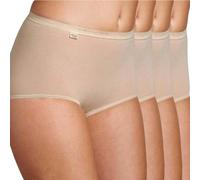 Sloggi Single-Jersey Damen-Taillenslip Basic+ Maxi im 4er-Pack braun-beige 48