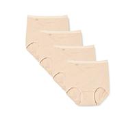 Sloggi Single-Jersey Damen-Taillenslip Basic+ Maxi im 4er-Pack braun-beige 52