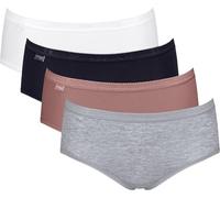 Sloggi Single-Jersey Damen-Hüftslip Basic+ im 4er-Pack rose/schwarz/grau 48