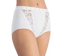 Maxislip SLOGGI "Chic" Gr. 46, 4 St., weiß (white) Damen Unterhosen Taillenslips mit Einsätzen aus elastischer Spitze (88500442-46)