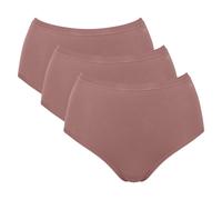 Sloggi Damen Highwaist-Slips, 3er Pack - GO Daily Cotton Highwaist 3P, Unterhose, Stretch-Baumwolle L Braun