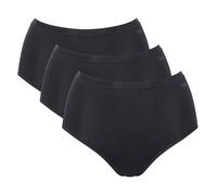 Sloggi Damen Highwaist-Slips, 3er Pack - GO Daily Cotton Highwaist 3P, Unterhose, Stretch-Baumwolle M Schwarz