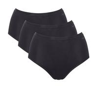 Sloggi Damen Highwaist-Slips, 3er Pack - GO Daily Cotton Highwaist 3P, Unterhose, Stretch-Baumwolle Schwarz XL