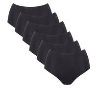 Sloggi Damen Highwaist-Slips, 6er Pack - GO Daily Cotton Highwaist 6P, Unterhose, Stretch-Baumwolle Schwarz XL