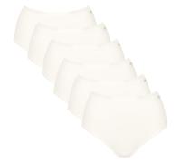 Sloggi Damen Highwaist-Slips, 6er Pack - GO Daily Cotton Highwaist 6P, Unterhose, Stretch-Baumwolle Weiß L