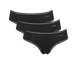 Sloggi Damen Hipster-Slips, 3er Pack - GO Crush Hipster C3P, Unterhose, Stretch-Baumwolle Schwarz S