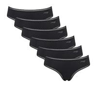 Sloggi Damen Hipster-Slips, 6er Pack - GO Crush Hipster C6P, Unterhose, Stretch-Baumwolle L Schwarz