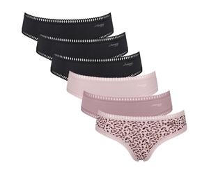 Sloggi Damen Hipster-Slips, 6er Pack - GO Crush Hipster C6P, Unterhose, Stretch-Baumwolle Schwarz/Rosa / L L Mehrfarbig