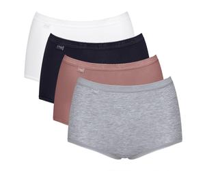 Sloggi Damen Maxi-Slips, 4er Pack - Basic+ Mixi C4P, Unterwäsche, Baumwolle, Spitze, Logo, einfarbig 4XL Mehrfarbig