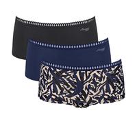 Sloggi Damen Pantys, 3er Pack - GO Crush Short C3P, Unterhose, Stretch-Baumwolle M Blau