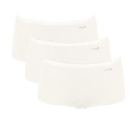 Sloggi Damen Pantys, 3er Pack - GO Crush Short C3P, Unterhose, Stretch-Baumwolle Weiß S