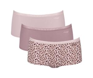 Sloggi Damen Pantys, 3er Pack - GO Crush Short C3P, Unterhose, Stretch-Baumwolle XS Rosa