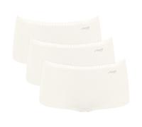 Sloggi Damen Pantys, 3er Pack - GO Crush Short C3P, Unterhose, Stretch-Baumwolle XS Weiß