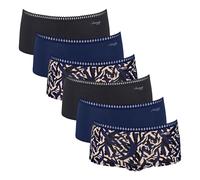 Sloggi Damen Pantys, 6er Pack - GO Crush Short C6P, Unterhose, Stretch-Baumwolle M Blau
