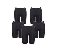Sloggi Damen Radlerhose 5-Pack Pure Comfort Long - Black - Größe S