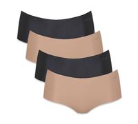 Sloggi Damen Shorts, 4er Pack - Zero Microfibre 2.0 Shorts, Mikrofaser, einfarbig Schwarz/Nude XS